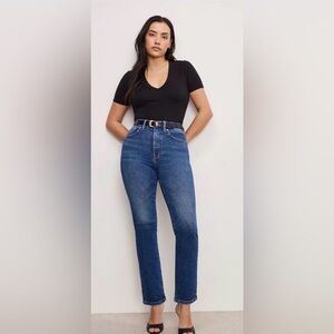 Good American Always Fits Good Legs Straight Jeans NWOT